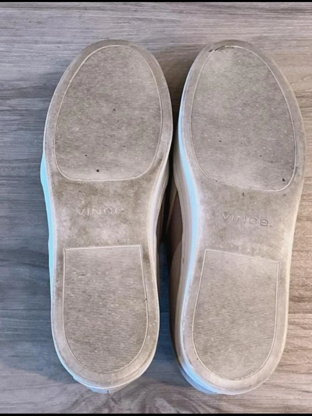 Vince Warren Taupe Suede Platform Slip-On Sneakers